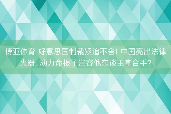 博亚体育 好意思国制裁紧追不舍! 中国亮出法律火器， 动力命根子岂容他东谈主拿合手?