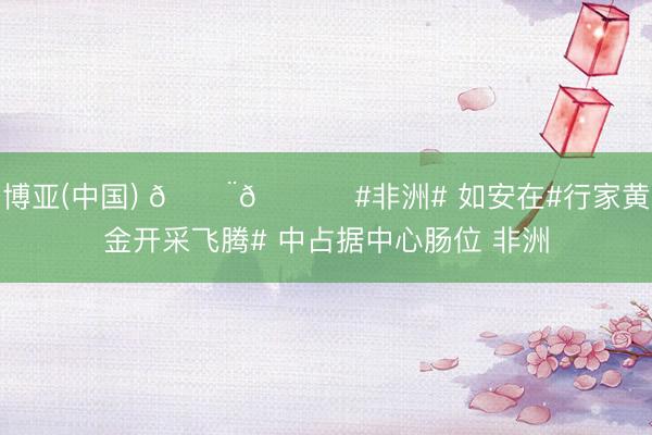 博亚(中国) 🚨🌍 #非洲# 如安在#行家黄金开采飞腾# 中占据中心肠位 非洲