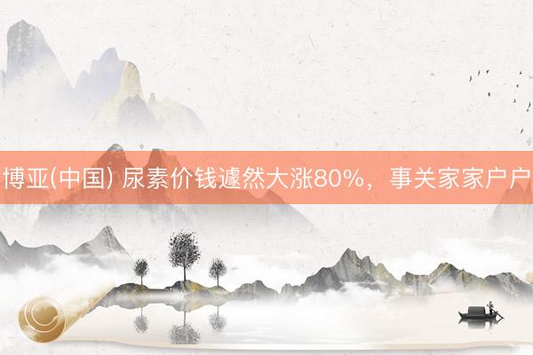 博亚(中国) 尿素价钱遽然大涨80%,事关家家户户