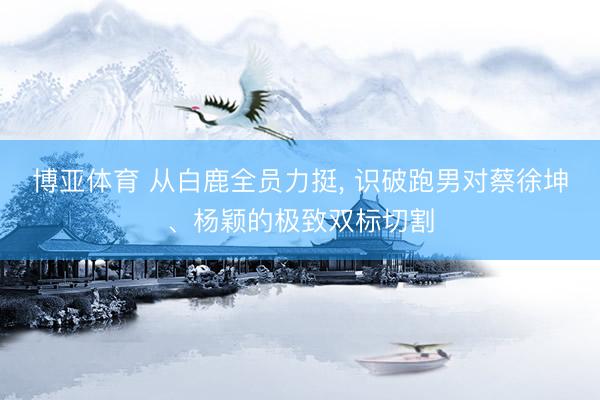 博亚体育 从白鹿全员力挺, 识破跑男对蔡徐坤、杨颖的极致双标切割