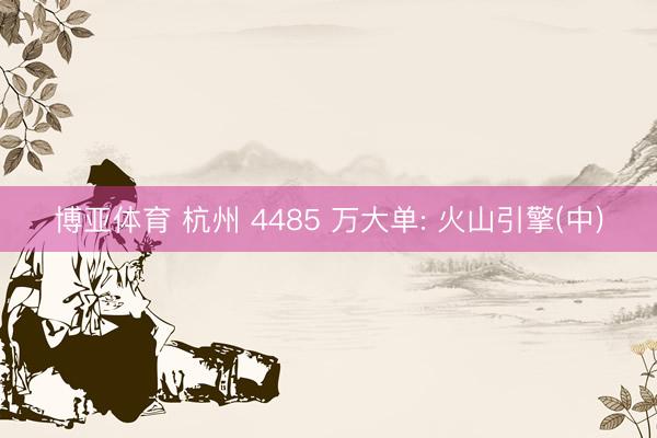 博亚体育 杭州 4485 万大单: 火山引擎(中)