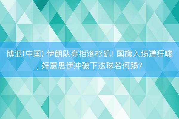 博亚(中国) 伊朗队亮相洛杉矶! 国旗入场遭狂嘘， 好意思伊冲破下这球若何踢?
